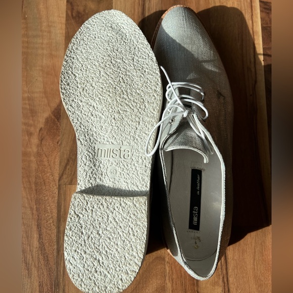 Miista Silver Metallic Oxford Shoes - Picture 7 of 9